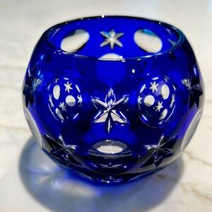 Faberge’ Cobalt Blue Votive Candle Holder